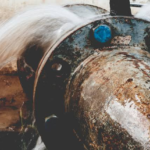 stress corrosion cracking on an industrial metal pipe